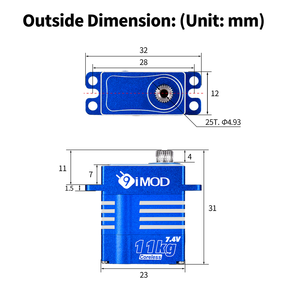 9IMOD Digital Micro Servo 11KG - Rc Helicopter Servo recension och pris
