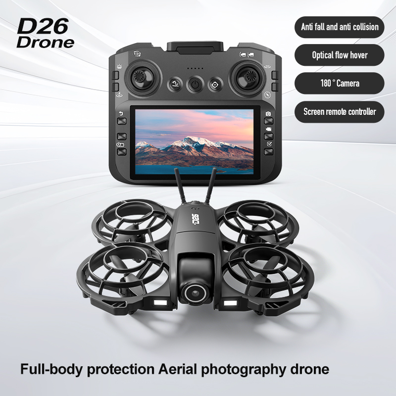 D26 Drone 4K Aerial HD 180° Ca - Rc Helicopter Case recension och pris